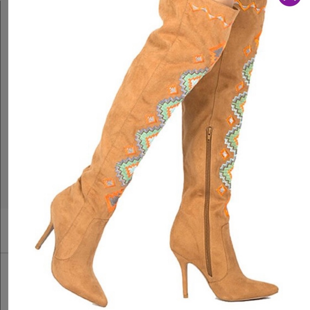 Faux suede over the knee boots